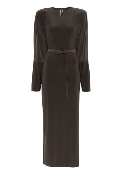 Brown dolman belted long-sleeved dress Norma kamali - women NORMA KAMALI | KK4243PLG64823